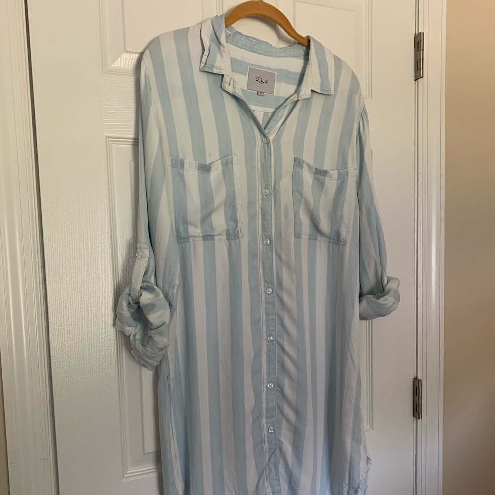 Rails Blue and White shirt dress sz M